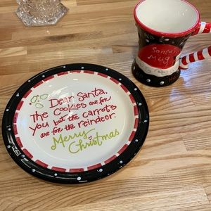 EUC Santa mug and cookie plate,$20 🍪 🎅 🥛